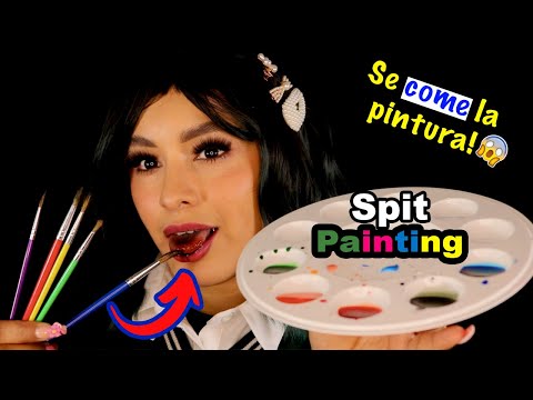 😱 La RARA del SALÓN 📚 te PINTA con 🎨 ACUARELAS 👅 Y ¡SE COME la PINTURA! #MOUTHSOUNDS I Ges ASMR
