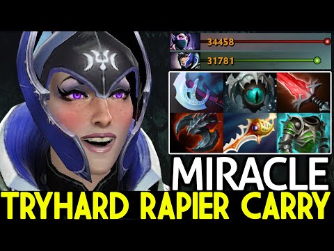 MIRACLE [Luna] Tryhard Rapier Carry Against Pro Player TA Dota 2