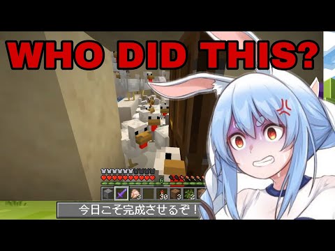 Hololive Cut - Pekora Terminate All Chicken Who Trapped In Her House | minecraft [Hololive/Eng Sub]
