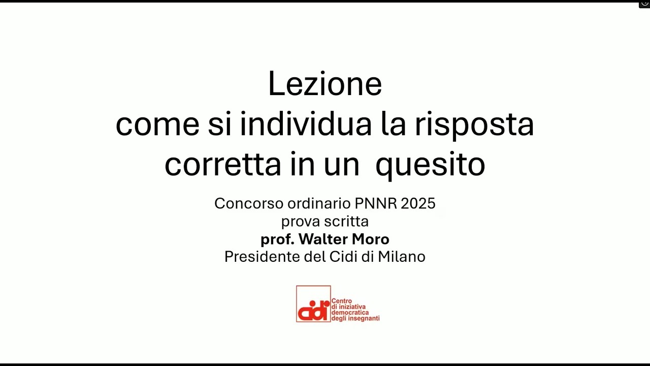 Concorso Ordinario PNRR 2 - 2025: Come si individua la riposta corretta