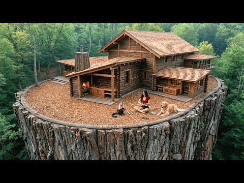 [Timelapse] 72 Days: I Built a Giant Cliff House Alone | BUILDINGTREE Survival Travel