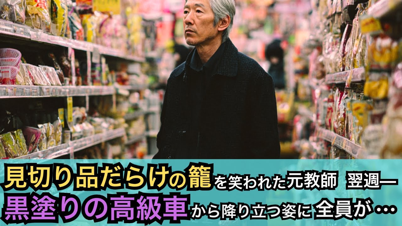 見切り品だらけの籠を笑われた元教師、翌週－－黒塗りの高級車から降り立つ姿に全員が…