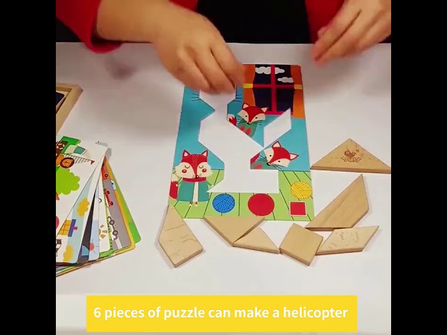 Vídeo relacionado con LiRiQi Rompecabezas de Madera con Forma geométrica, Tangram Puzzle Divertido Juguetes Educativos, Regalos Juguetes Montessori para Niños 3 4 5 6 Años, 180 Piezas de Formas geométricas y 24 Tarjetas