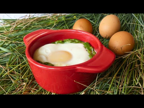 🥚Recette Œuf Cocotte aux Asperges Vertes : facile et rapide