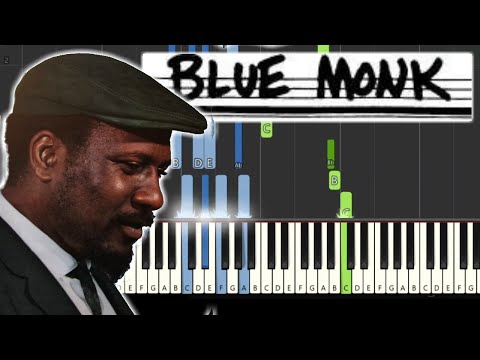 Jazz Standard - Thelonious Monk "Blue Monk" - Bb major [Synthesia] (piano tutorial)