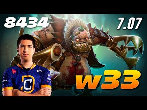 w33 Pudge [MidOrFeed] - 8434 MMR - Dota 2 Patch 7.07