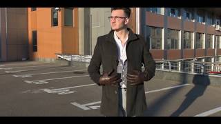 Harssidanzar Mens Luxury Italian Sheepskin Leather Gloves Cashmere lined Black