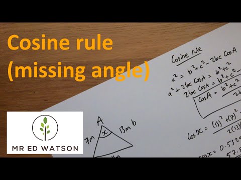 Cosine rule (missing angle)