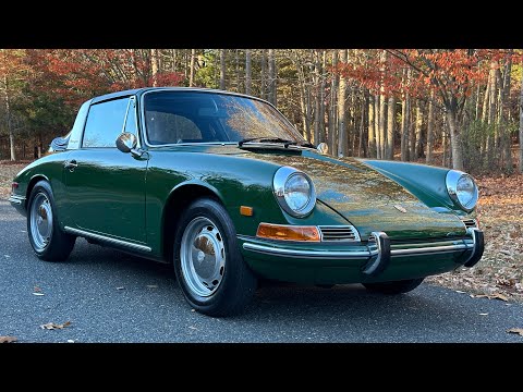 1968 Porsche 912 Soft Window Targa 1 owner 68-24 in Irish Green Driving Video 11/10/24