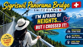 I WAS TERRIFIED...BUT I KEPT WALKING 😱🇨🇭 #Sigriswil#PanoramaBridge#fearofheights#travelvlog 