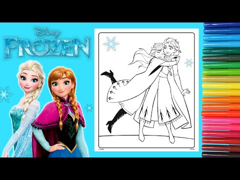 Coloring Frozen 2 Elsa & Anna Crayola Coloring Page | Two-Four Kids