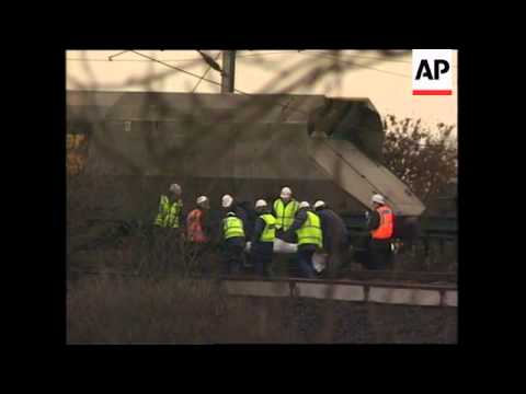 UK: SELBY: TRAIN CRASH: NIGHT