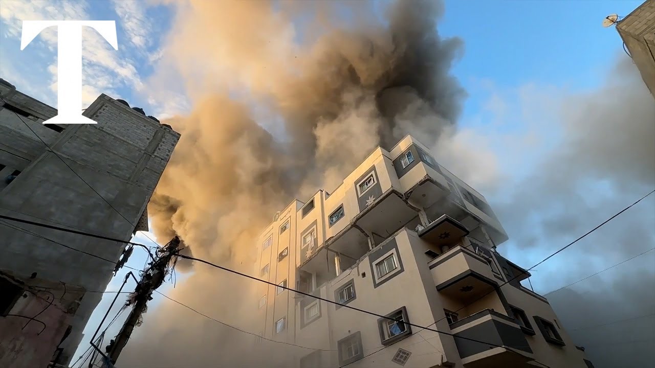 Watch the moment an airstrike hits Gaza