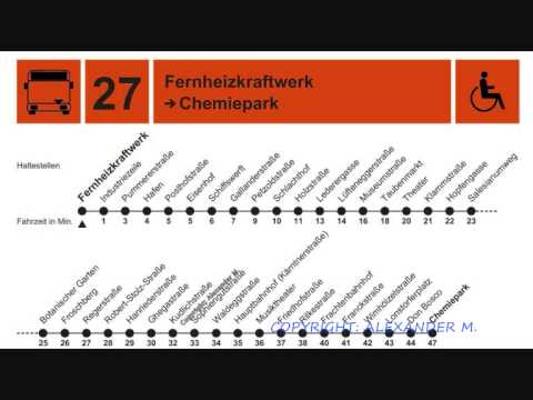 Stationsansagen der Buslinie 27 Frnheizkraftw. - Chemiepark