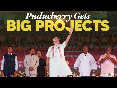PM Modi lays foundation stone, inaugurates development works in Puducherry
