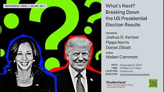 Weatherhead Forum | What's Next? Breaking Down the US Presidential Election Results