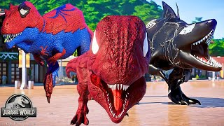 NEW! SPIDER-MAN GIGANOTOSAURUS vs. VENOM, CARNAGE, HULK, CAPTAIN AMERICA Pro 5 Superhero Team Chaos!