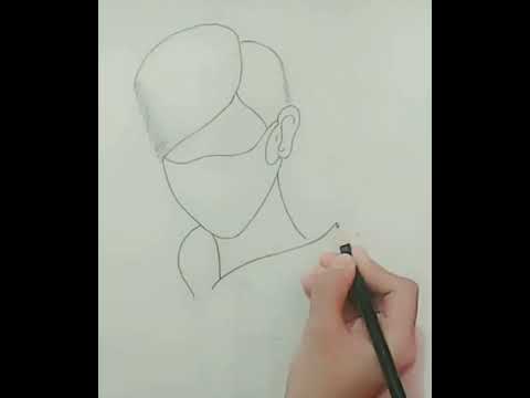 Easy way to Draw a Boy Sketch #viral #ipurpleu #shorts @SketchQueen