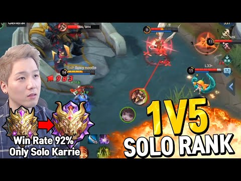 New Challenge Solo Rank Mythic to Mythic GloryㅣKarrie 1v5 happened