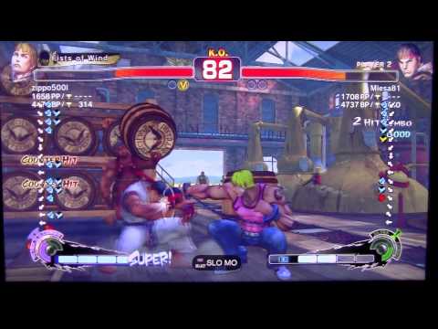 SSF4 AE zippo500l (CODY) VS Miesa81 (RYU) JAPANESE RANKED MATCH 1