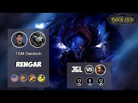 TSM Dardoch Rengar Jungle VS Nidalee | LOL | S10 NA Grandmaster - Full Gameplay