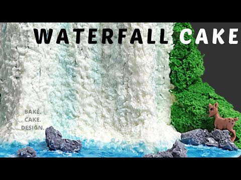 Waterfall Cake with royal icing waves | Cake design