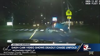 McCracken County Sheriff Deputy dash cam shows a deadly pursuit unfold