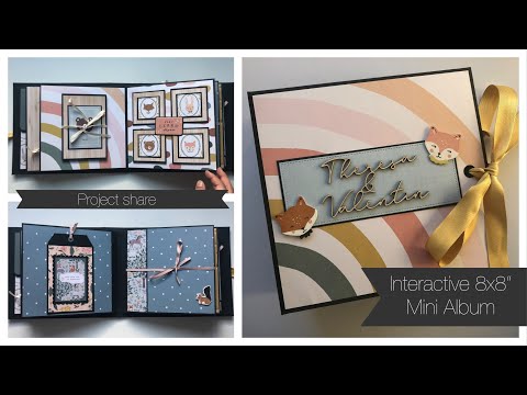 Interactive 8x8" Mini album Project Share - Baby boy/girl - crate paper magical forest