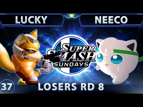 SSS 37 - Lucky (Fox) Vs. OBVN Neeco (Jigglypuff) SSBM Losers Round 8 - Smash Melee