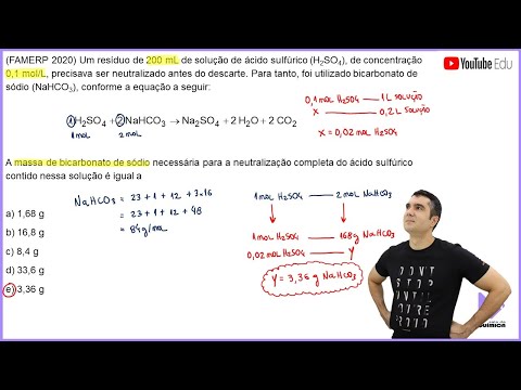 ESTEQUIOMETRIA + SOLUÇÕES - FAMERP 2020!!! (questão do dia 05/10/2020)