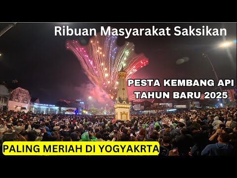 PALING MERIAH❗️Pesta Kembang Api Malam Tahun Baru 2025  Disaksikan Ribuan Masyarakat di Tugu Jogja
