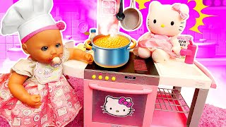 Download lagu Baby Annabell doll tries a new toy kitchen playset and cook toy food with toy kitty. mp3 Download lagu Baby Annabell doll tries a new toy kitchen playset and cook toy food with toy kitty. mp3