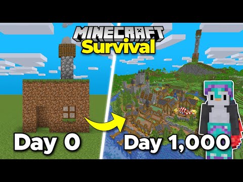 I spent 1,000 days in survival Minecraft [Full Movie] 🐧