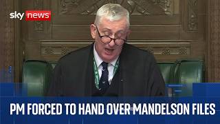 Watch the moment MPs approve the release of Mandelson documents in Commons