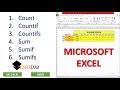 Microsoft Excel : Count Countif Countifs Sum Sumif Sumifs || Hindi || Quikr Exam