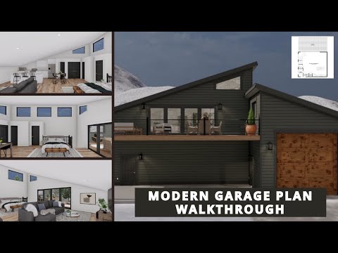 Modern Garage Plan Walkthrough - Studio with 3 Car Garage Under 1,000 Sq. Ft. - Plan 1060-117