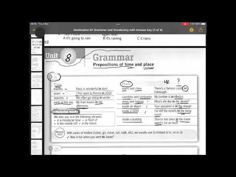 Destination B1 Unit 8.  preposition of place and time giới từ trong tiếng Anh