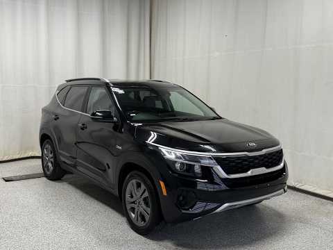 2021 Kia Seltos EX AWD in Black for sale at Park Mazda in Sherwood Park, AB