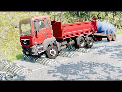 Mobil vs Speed Bumps #17 - BeamNG Drive