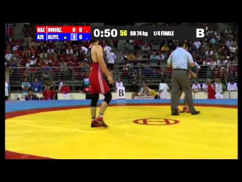 WWJC2013 / Jeyhun Aliyev - Abunassir Omirzak (KAZ) - GR 74 kg - 1/4 final