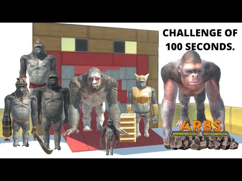 CHALLENGE OF 100 SECONDS -  PRIMATES VS FACTIONS -  ANIMAL REVOLT BATTLE SIMULATOR