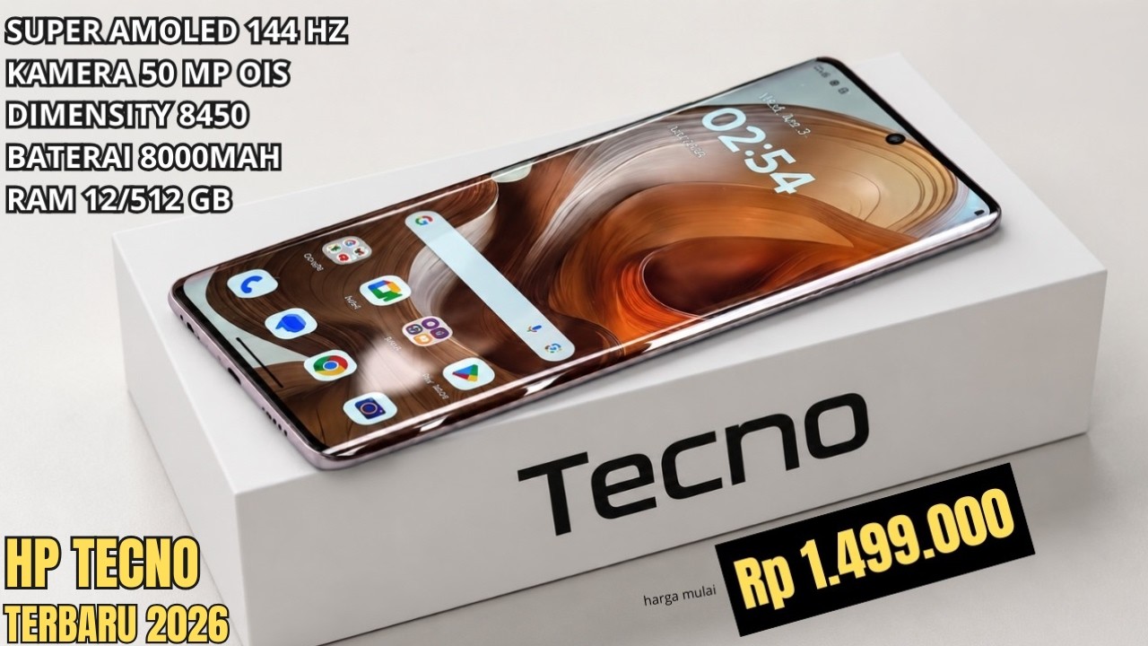 BARU SAJA LAUNCHING, SEMEWAH INI‼️12/512GB, 8000mAh - HP TECNO TERBARU DAN TERBAIK JULI 2026