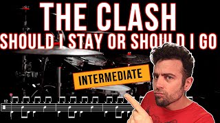 The Clash - Should I Stay or Should I Go - Drum cover (with scrolling drum score)