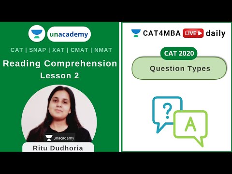 Reading Comprehension - Question Types | Verbal Ability l Unacademy CAT4MBA