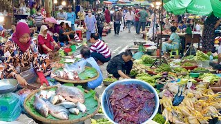 Daily Life In Wet Market Scene: Fruit, Seafood, Raw Meat, Pickle & More In Cambodia