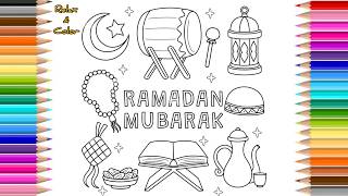 Relax & Color | Ramadan Mubarak Coloring Page | Relaxing & Beautiful Islamic Coloring Art