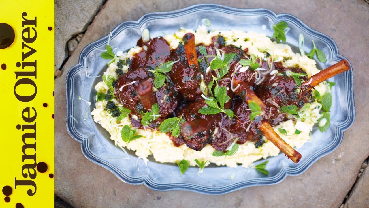 Slow cooked lamb shanks: Jamie Oliver