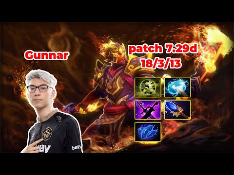 Gunnar Ember Spirit Mid - DOTA 2 7.29d - MMR rank - Dota2 Gameplay [Learn To PRO dota2]