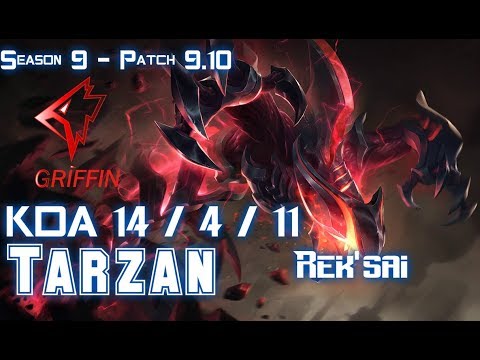 GRF Tarzan REK'SAI vs OLAF Jungle - Patch 9.10 KR Ranked