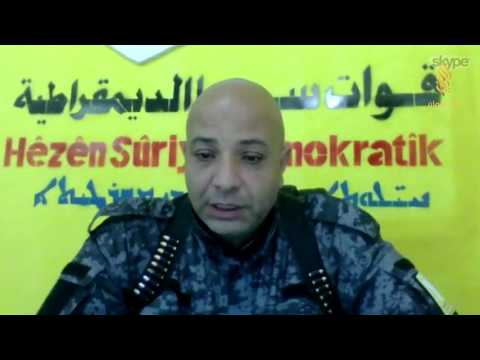 لقاء تلفزيوني مع  العقيد طلال سلو  للحديث عن تزويد أمريكا لقوات سوريا الديمقراطية بعربات وأسلحة